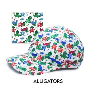Alligators Print Floral Baseball Cap